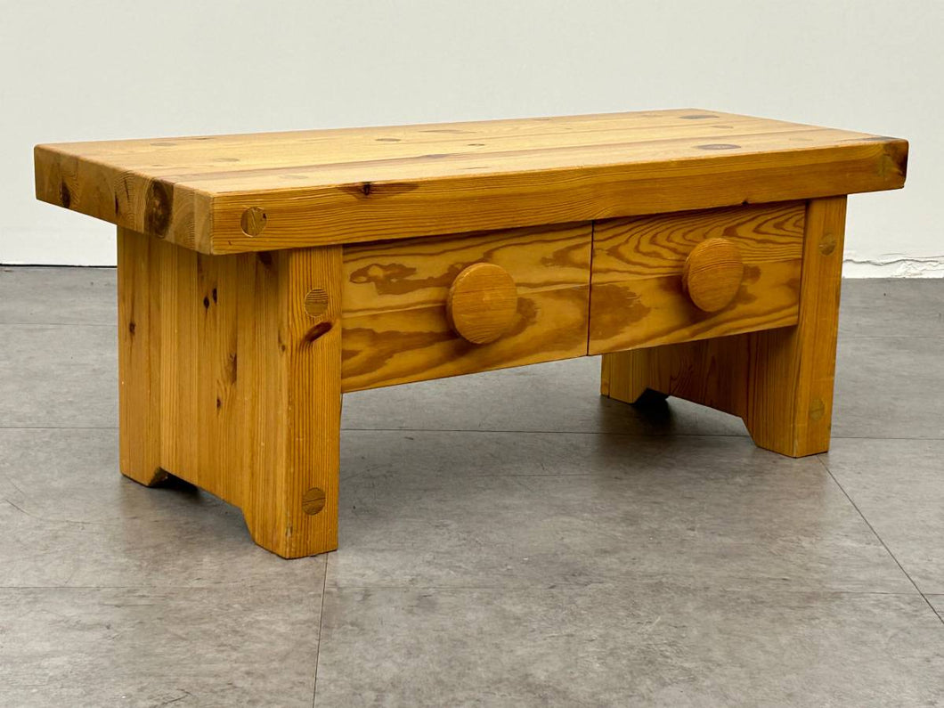 Swedish Pine 2-Drawer Coffee Table / Bench