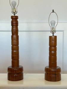 Sculpted Wood Lamps