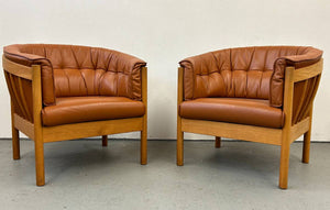 Leather Barrel Chairs