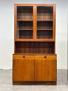 Rosewood 2-Piece Display Cabinet