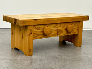 Swedish Pine 2-Drawer Coffee Table / Bench