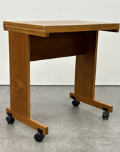 Teak Rolling Side Table