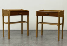 Swedish Oak Side Table Pair