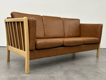 Danish Caramel Leather Sofa
