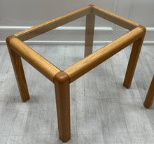 Danish Modern Glass Top Side Table