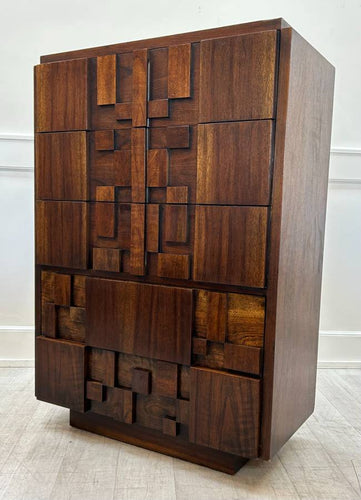 Lane Staccato Brutalist Highboy Dresser