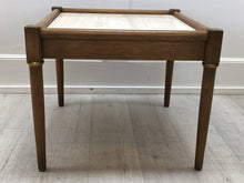 Italian Brass and Travertine End Table