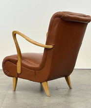 Swedish Highback Leather Armchair