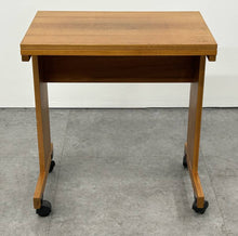 Teak Rolling Side Table