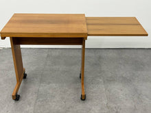 Teak Rolling Side Table