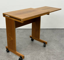 Teak Rolling Side Table