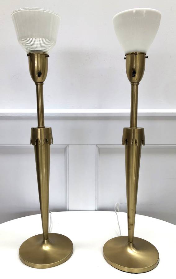Parzinger Style Brass Lamps
