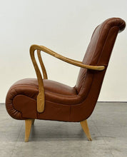 Swedish Highback Leather Armchair