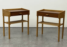 Swedish Oak Side Table Pair