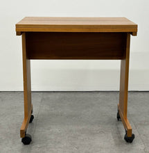 Teak Rolling Side Table