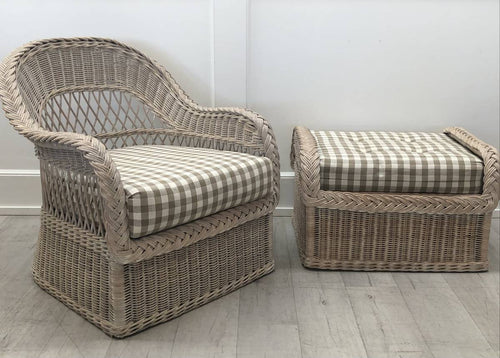 Henry Link Wicker Lounge Chair and Ottoman
