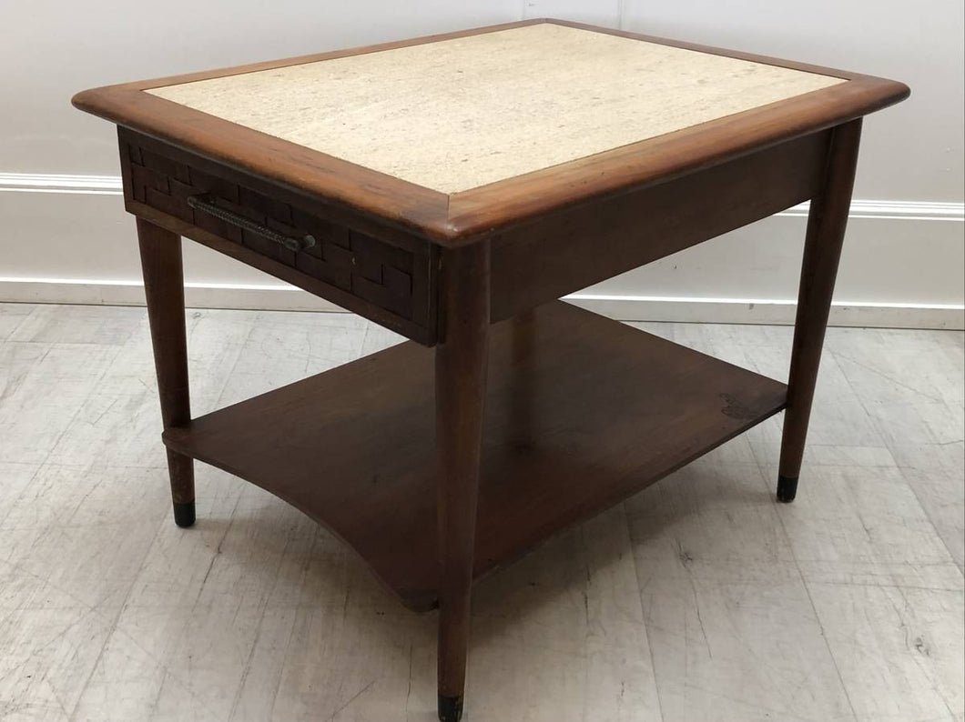 Stone Top End Table