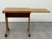 Teak Rolling Side Table