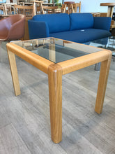 Danish Modern Glass Top Side Table