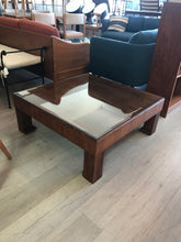 Glass Top Wood Coffee Table