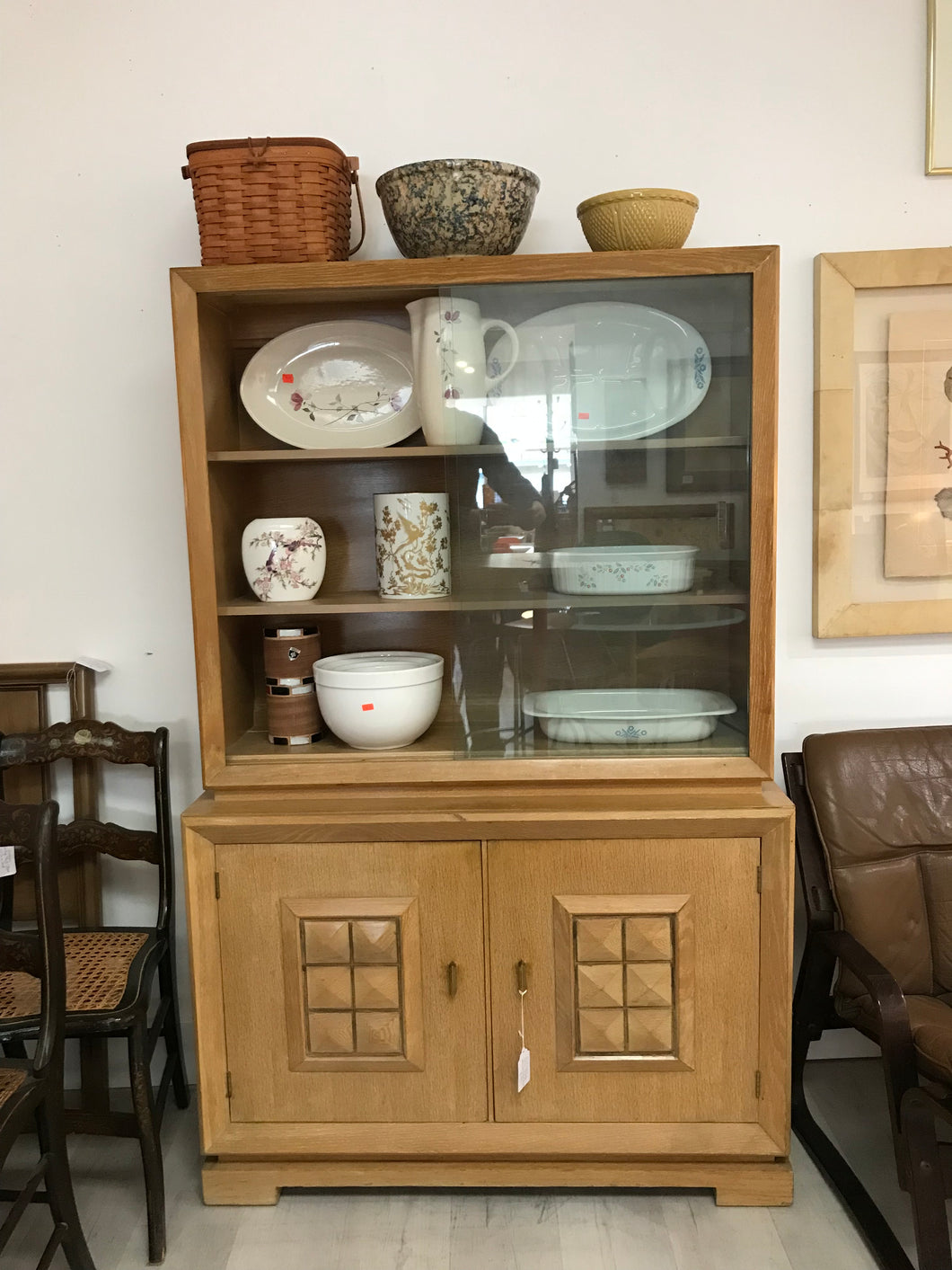 Blonde Wood China Cabinet