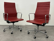 Eames Aluminum Group Red Leather Chair