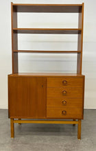 Swedish Teak Credenza with Bookshelf Top
