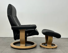 Black Ekornes Stressless Recliner & Ottoman