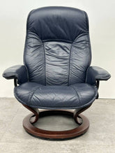 Navy Ekornes Stressless Recliner & Ottoman