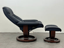 Navy Ekornes Stressless Recliner & Ottoman