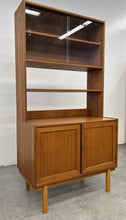 Teak Credenza with China Cabinet Top