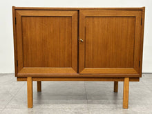 Teak Credenza with China Cabinet Top