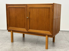 Teak Credenza with China Cabinet Top