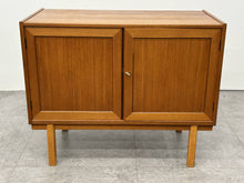 Teak Credenza with China Cabinet Top