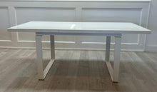 White Extension Dining Table with Glass Top