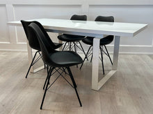 White Extension Dining Table with Glass Top