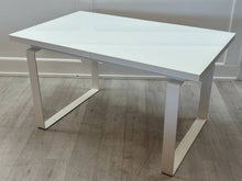White Extension Dining Table with Glass Top