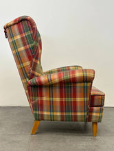 Plaid Swedish Wingback Armchair