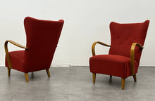 Red Swedish Wingback Armchair