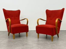 Red Swedish Wingback Armchair