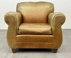 Gold & Williams Leather Chair and Ottoman