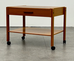 Danish Teak Rolling End Table