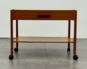 Danish Teak Rolling End Table