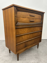 Walnut 4 Drawer Highboy Dresser