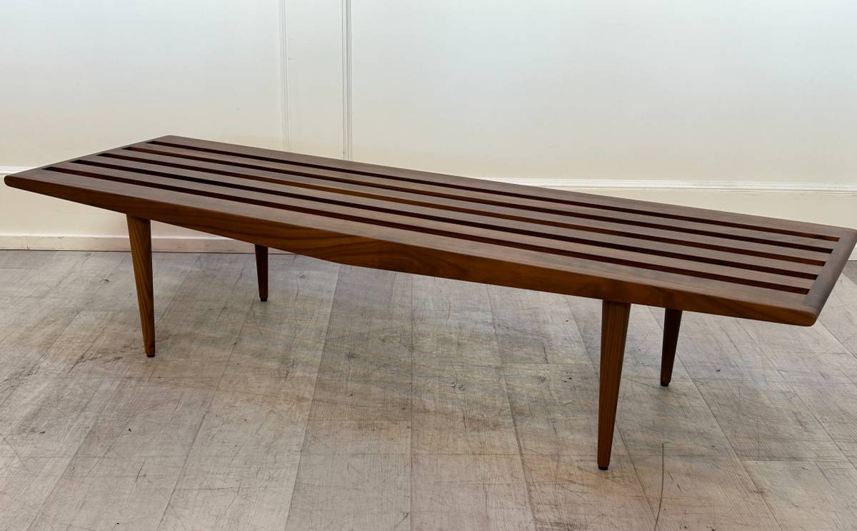 Walnut Slat Bench – Split Level Modern