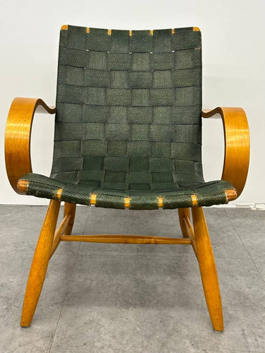Swedish Lounge Chair with Webbed Seat