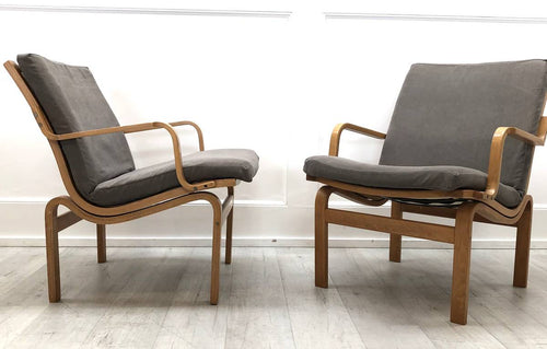 Cushioned Bentwood Arm Chairs