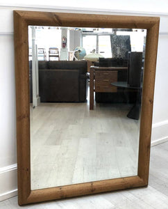 Large Wood Frame Mirror with Beveled Glass