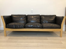 Loveseat w/ Wood Frame and Leather Cushions