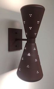 Mid Century Modern Style Double Cone Wall Light Brown